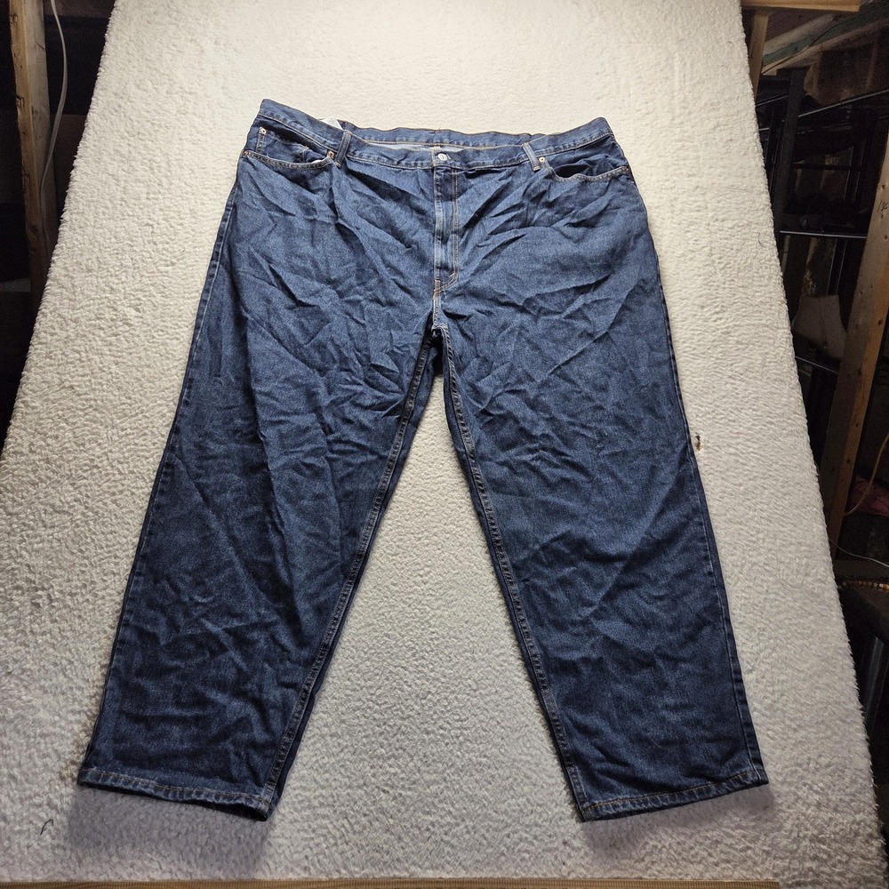 Levis 560 Jeans Mens 52x30 Blue Relaxed Fit Tapered Denim Pants Big Tall